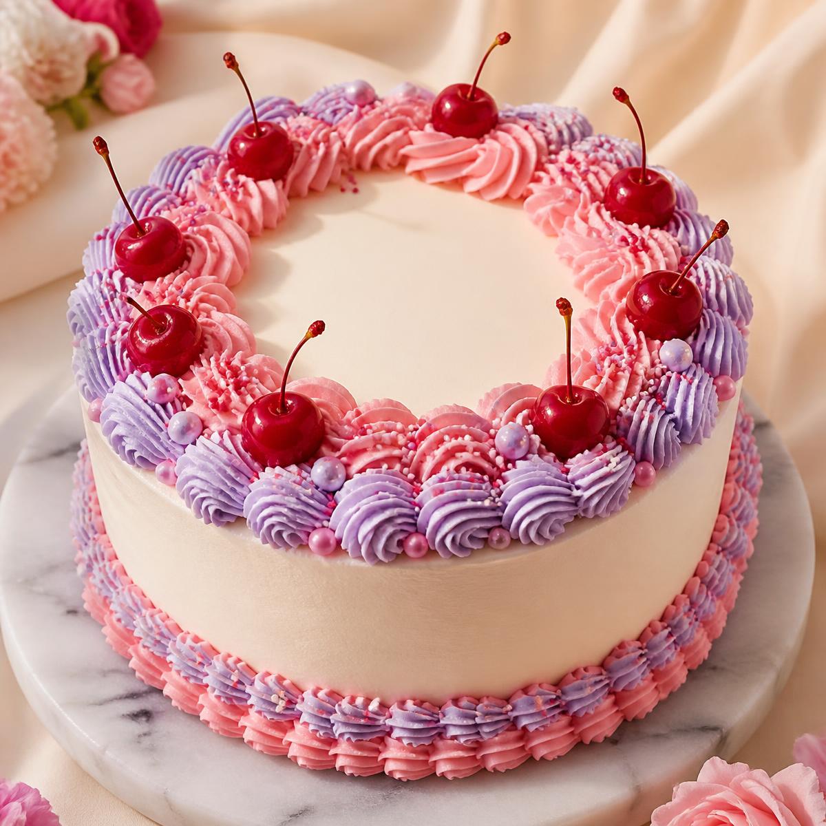 Pink and lilac celebration cake